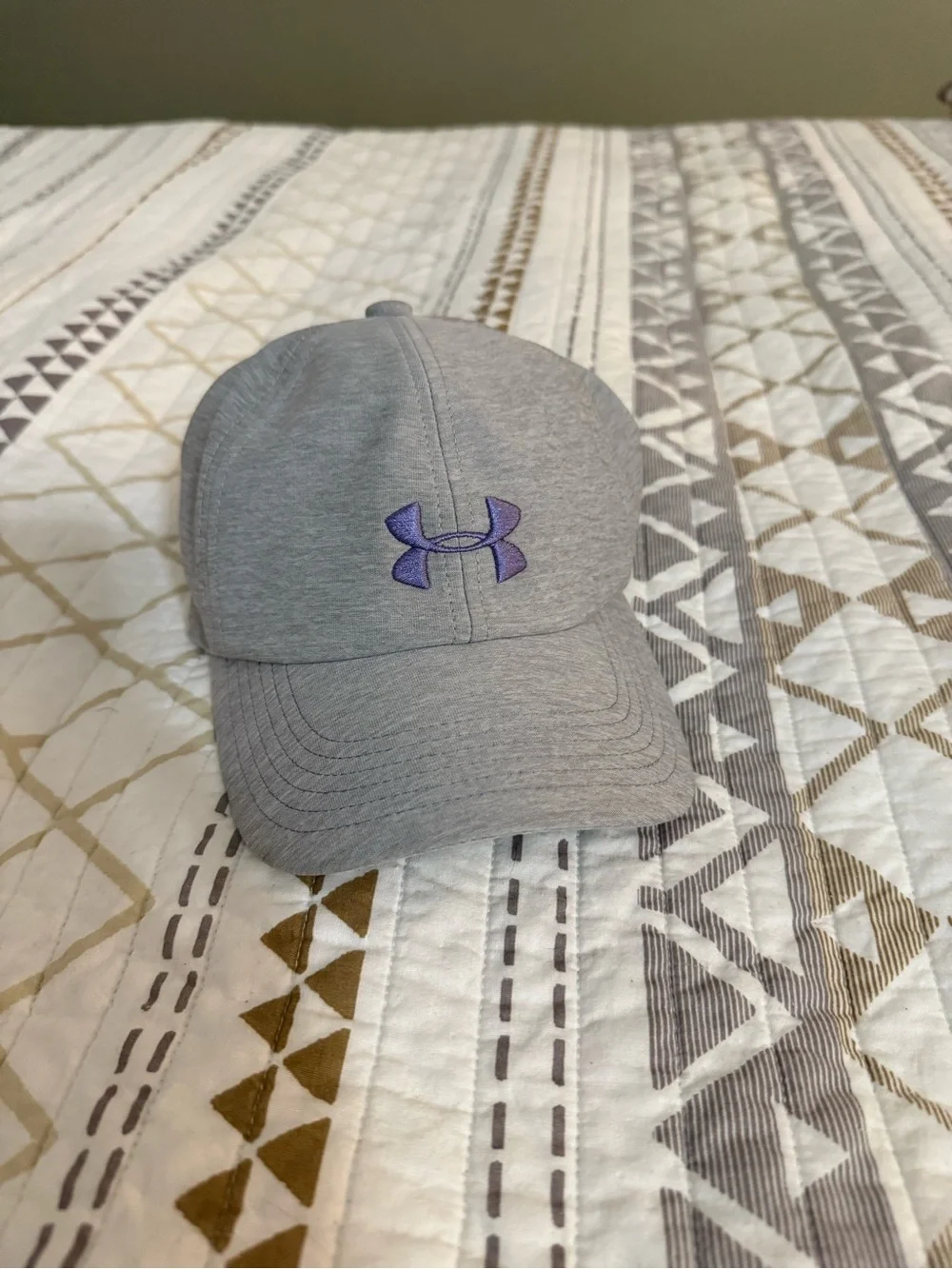 Under Armour Kids Heather Gray Hat with Purple Logo